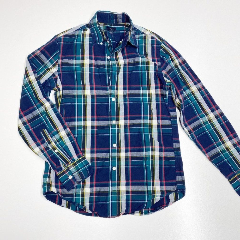 J. Crew Mens Plaid Button Down Shirt Size Small
